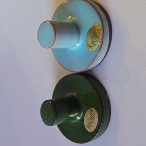 2 Vintage RyCraft Blue And Green Ceramic Cookies Stamp Design
